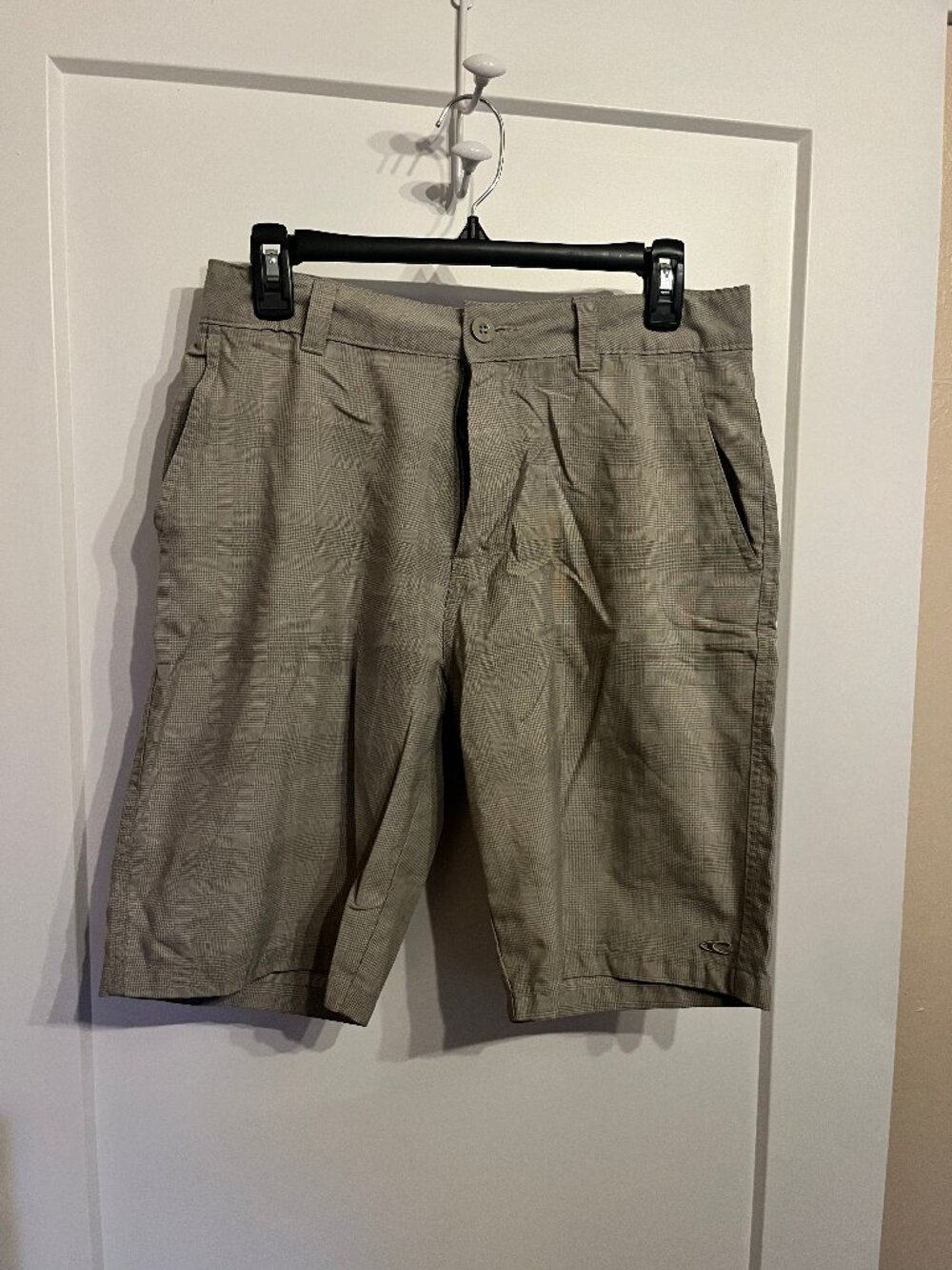 O'Neill Men's Hybrid Walkshort Plaid Tan Gray Size 30